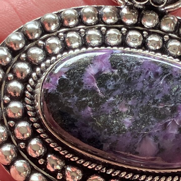 Western Styled Charoite Crystal Stone Jewelry Pendant - Picture 10 of 10